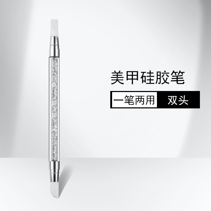 Silicone pen manicure soft single double-head pressing flower pen stick carving pen dual-use deer hoof head Japanese multi-function tool
