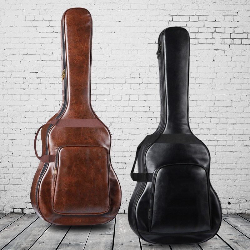 Folk guitar bag 41 inch 40 inch personality leather waterproof plus thick shoulders male and female students Korean version of the acoustic guitar backpack