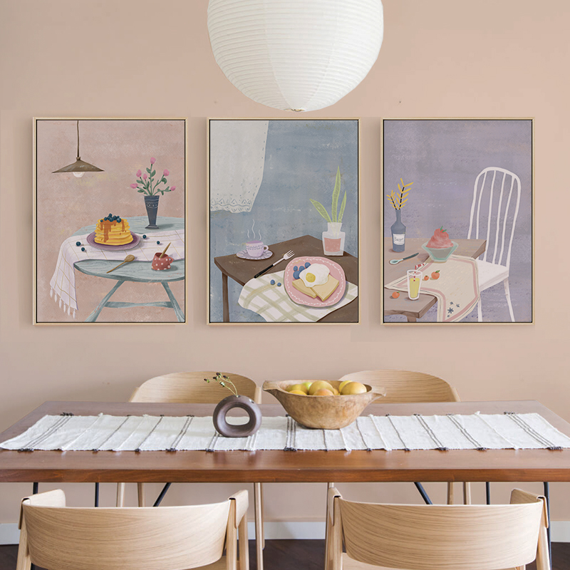 Cloth Paper With Love Modern Minimalist Dining Room Decoration Painting Nordic Wind Dining Hall Hanging Paintings Ins Wall Mural Frescoes Little Fresher Paintings