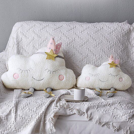 ins Indian Feather Cloud Pillow Children's Room Decorative Model Room Layout Princess Wind Cute Sofa Cushion