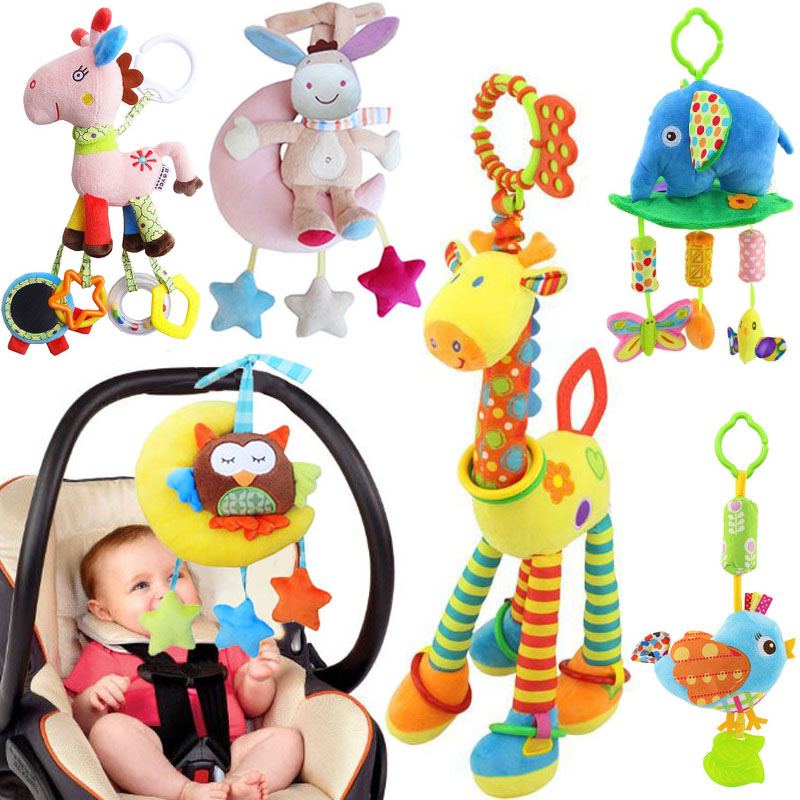 Newborn crib hanging bedside music bell cute animal doll cart hanging puppet 01-year-old baby educational early education comfort toys