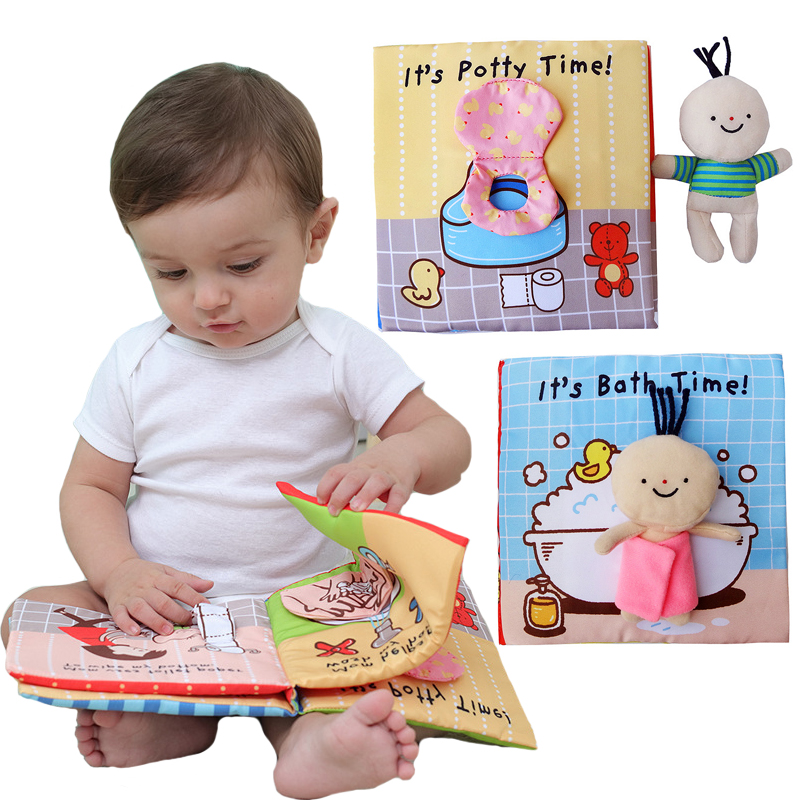 Baby's solid morning taught boob book enlightenment learning to go to the bathroom 01-2-3-year-old baby to rip without rotten puzzle toy