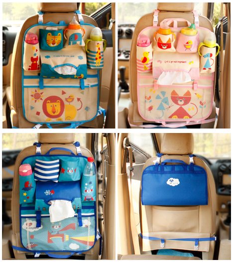 Cartoon Car Chair Back Disposal Bag Car Seat Cashier Bag Cute On-board Baby Debris containing hanging bag