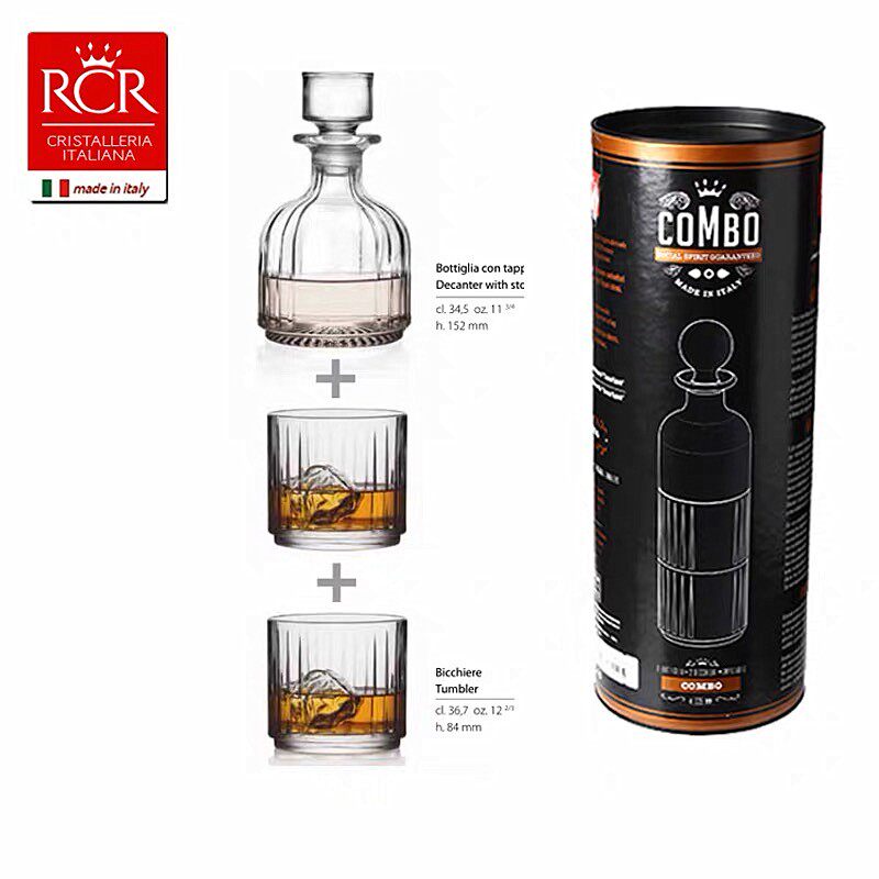 Red Star Wine Italy Imported RCR Crystal Wine Cocktail Whiskey Cup Set
