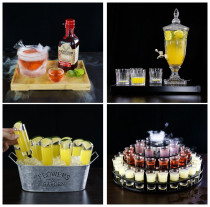 Bar Creative Personality Chinese Glass Juice Cocktail Cup Seven Ancient Fair Wine Set Cocktail Cup