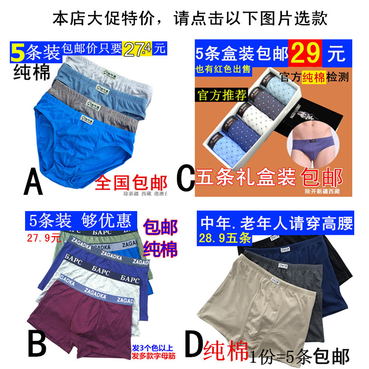 Quần lót nam tam giác cotton cotton eo thấp eo thoáng khí quần thể thao trung niên vải cotton quần chip