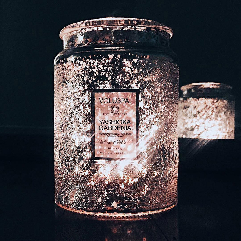 Voluspa large relief wedding gift Lavender scented candle calming sleep fragrance gift box Home interior