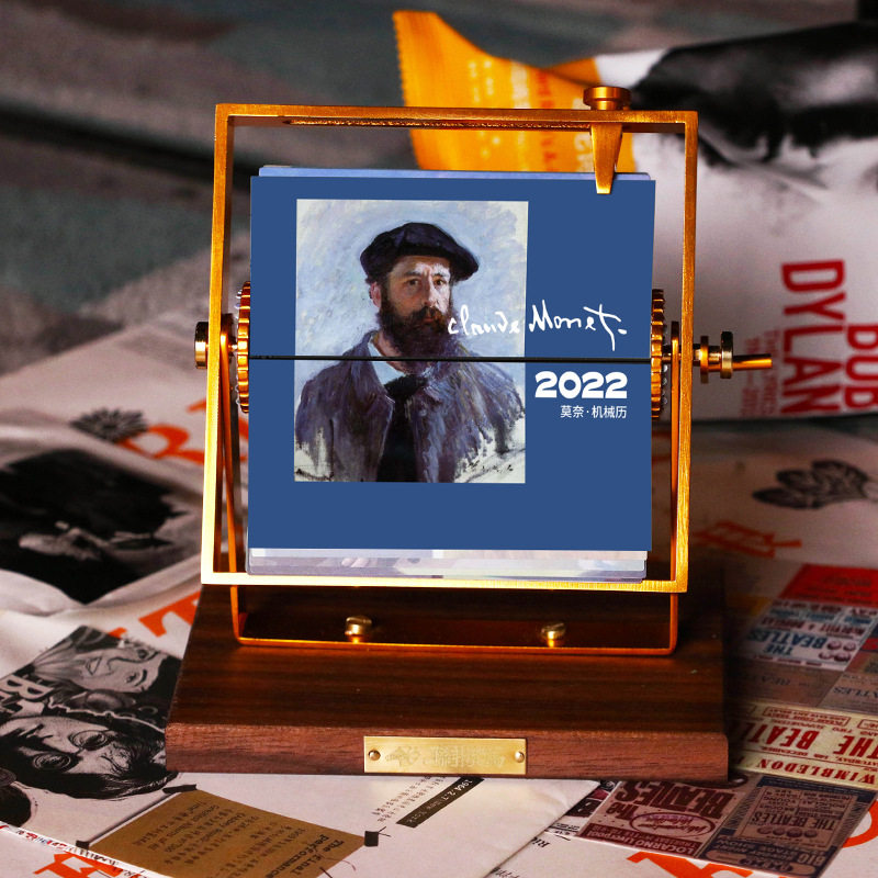 Federal Walking Taiwan Liu 2022 desktop mechanical calendar custom swing metal calendar creative weekly gift
