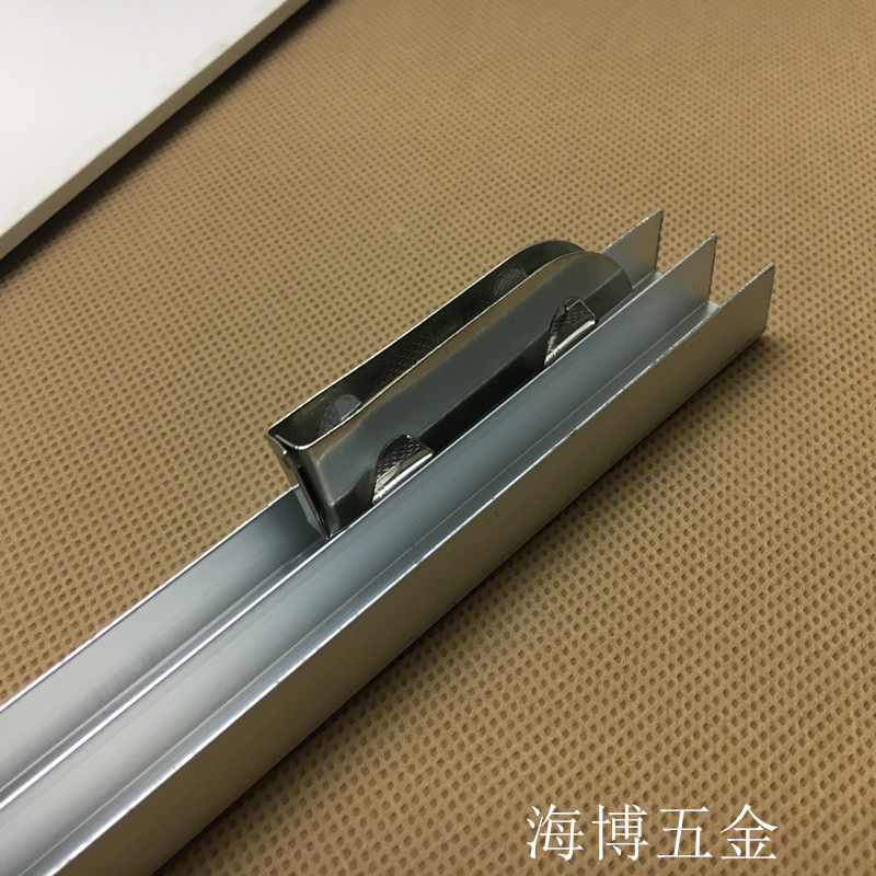 Stainless steel glass sliding door pulley double flywheel left and right moving pulley jewelry cabinet showcase sliding door wheel 5mm