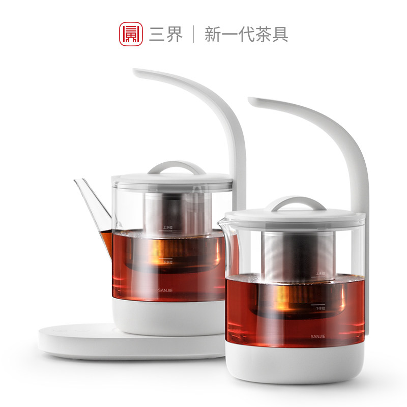 New Products Three Worlds Tea Set Black Tea Boiling Tea Instrumental Wellness Cooking Teapot Home Fully Automatic Multifunction Small Cooking Tea Oven