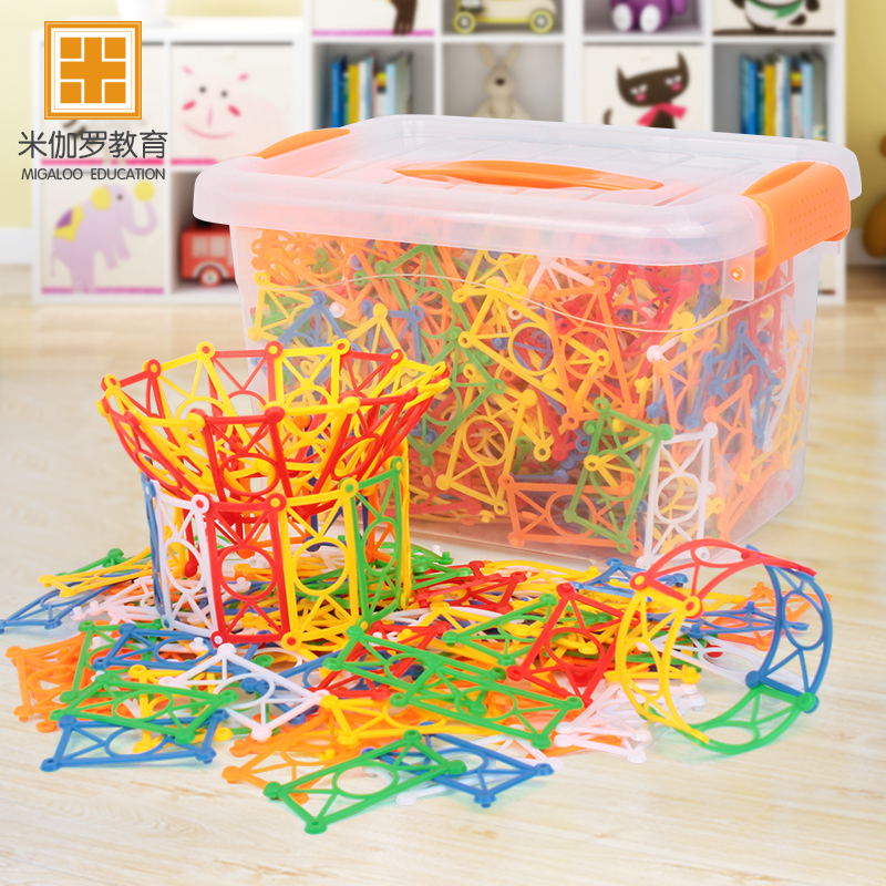2-3-4-6-year-old teaches children weaving flower basket building blocks plastic software parquet splicing male girl puzzle toy