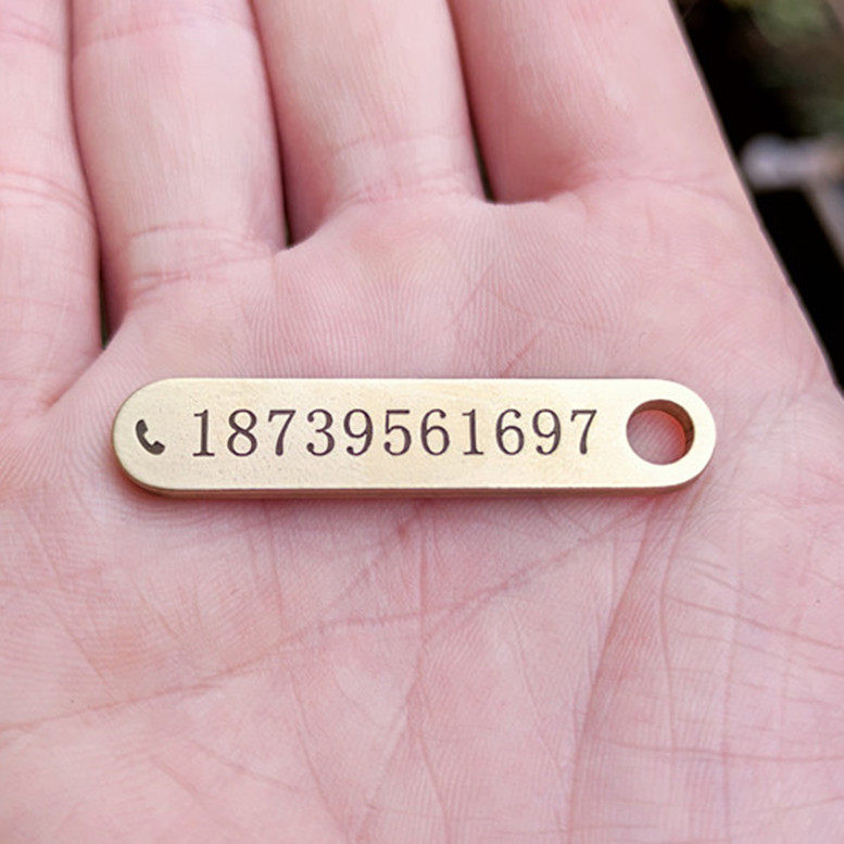 Old man Brass number plate phone key card anti - loss key diy inscription key crash car key chain