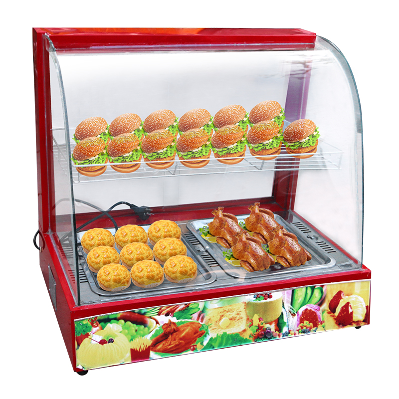 Warekeeper Commercial insulation display cabinet small egg tart hamburger chicken fried chicken cooked bread food heating desktop