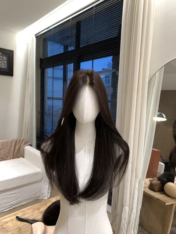 Mist-Like Series [Zhang Yuanying] Simulated Scalp Black Long Straight Wig
