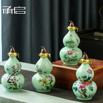 Wine bottle ceramic 1 kg empty wine bottle sealed household wine jug Jingdezhen ceramic wine canned decorative bottle