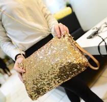 Summer small bag female 2019 new Korean version of water sequins shiny diagonal chain shoulder bag