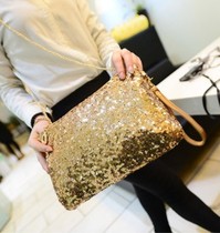 New European and American fashion sequin chain bag women's bag shoulder bag local tyrant gold women's bag 2019