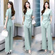 High-end professional suit suit female summer 2022 new fashion temperament goddess fan thin section wide-leg pants two-piece set