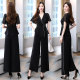 Professional wide-leg trousers suit women's 2022 summer new fashion temperament goddess fan waist slimming two-piece suit