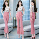 High-end professional suit female 2022 summer new fashion celebrity temperament goddess Fan thin flared trousers two-piece set