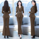 High-end professional suit female 2022 autumn new fashion temperament celebrity goddess Fan waist suit two pieces