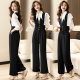 High-end professional suit female 2023 spring new style capable temperament goddess fan high waist overalls two-piece suit