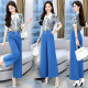 Temperament professional suit women's 2022 summer new casual fashion light familiar style Yujie Fan wide-leg pants two-piece suit