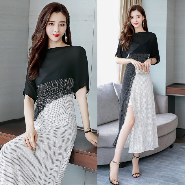 Small fresh suspender skirt women's summer 2021 new Korean version of chiffon slimming western style splicing floral wide-leg pants suit