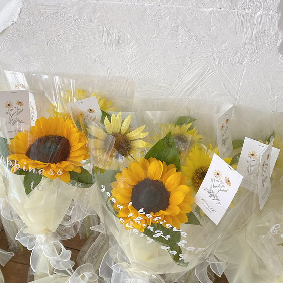 鲜花包装袋玫瑰英文透明花束包装纸玻璃纸单支多支袋花艺包花材料