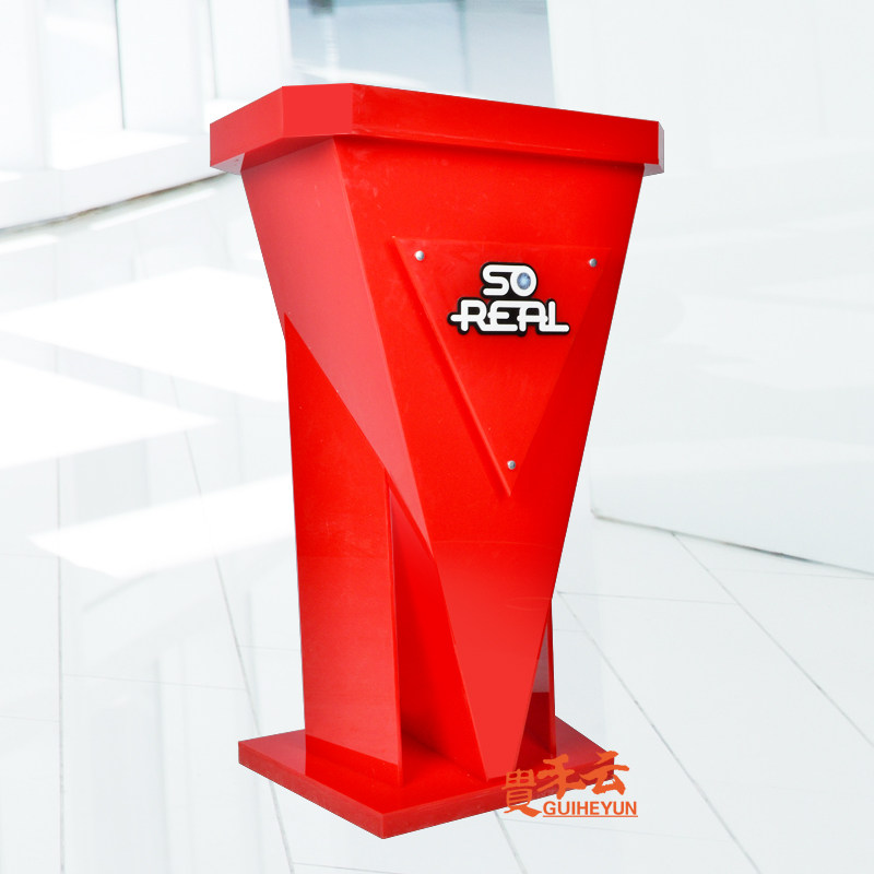 Customized acrylic podium podium training with podium red reception desk simple modern welcome podium podium