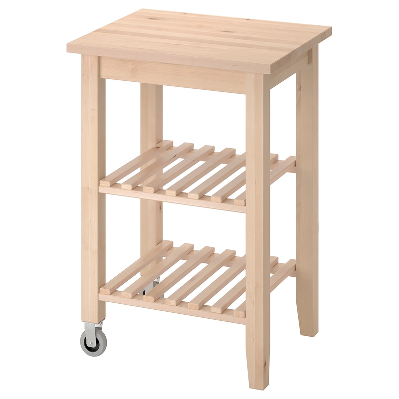 Solid Wood Kitchen Cart Beckham Cart Movable Kitchen Storage Rack Mobile Island Multi-Functional Vegetable Cart