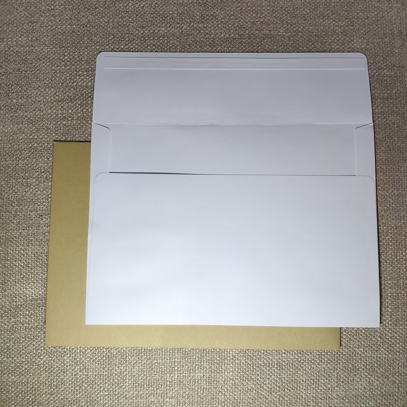 Sealing glue kraft paper white paper envelope Western-style paper bag blank A5 comes with sealing glue simple large wallet customization