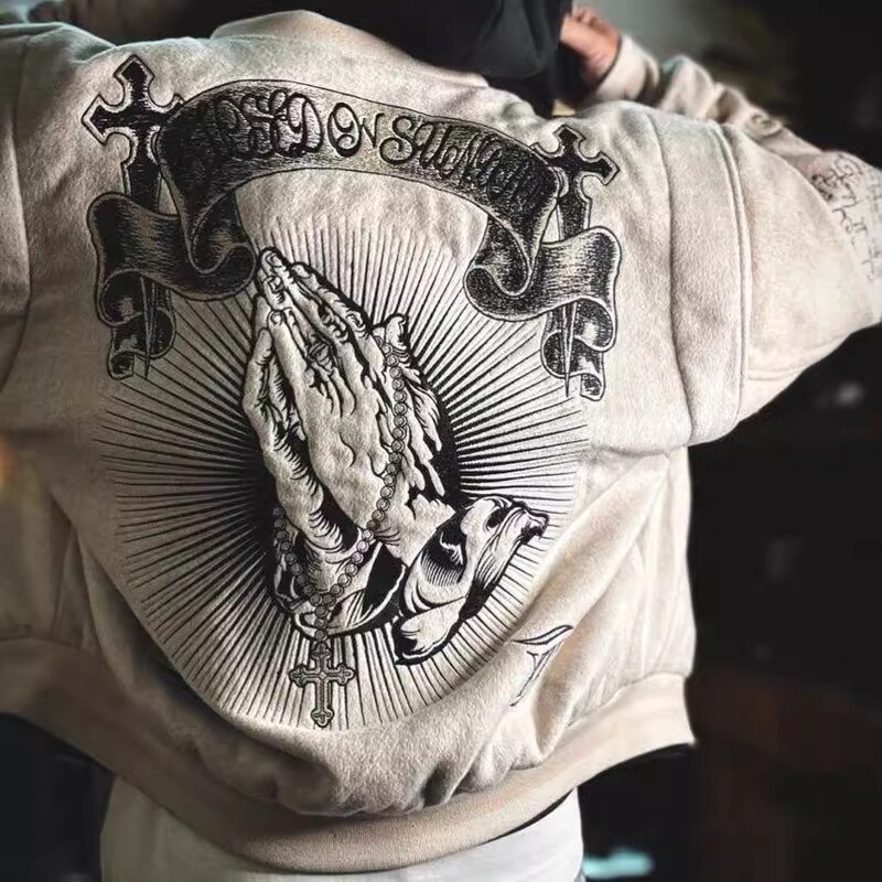 Trendy American Retro Heavy Embroidered Jacket Baseball Uniform for Men, Sunday Preacher Style, Loose and Thick Coat