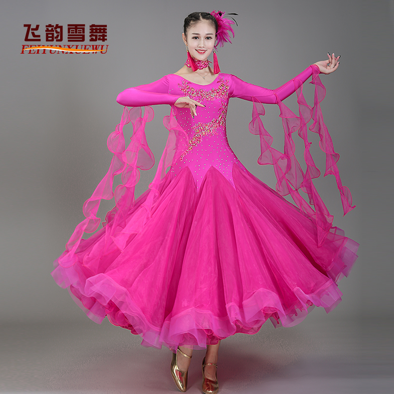 New Modern Dance Dress Waltz Ballroom Dance Dress Group Performance Costume National Standard Dance Competition Large Swing Dress 003 New Modern Dance Dress Waltz Ballroom Dance Dress Group Performance Costume National Standard Dance Competition Large Swing Dress 003