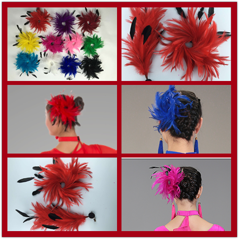 High-grade chicken feather head flower Modern dance clip headdress jewelry Latin dance jewelry Generic dance jewelry 