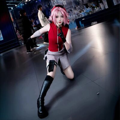 Naruto Haruno Sakura and Sakura cosplay costumes, second-generation clothes, wigs and women's clothing in full stock
