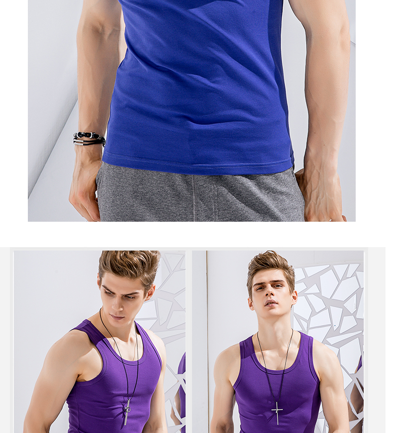 Mùa hè vest nam cotton tight-fitting thể thao Mỏng thể dục thanh niên hurdle sling thoáng khí đáy áo triều