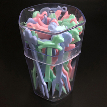 Korea imported animal fruit fork kitchen creative color fruit plate sign children eat cake safety and environmental protection fork