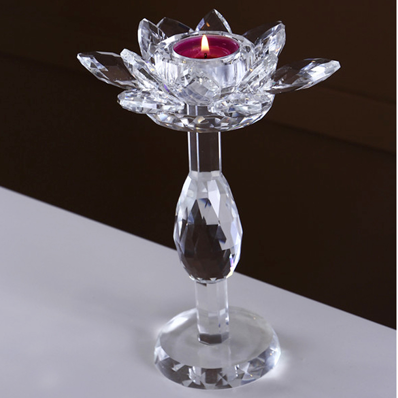 Crystal lotus lamp Buddha front for the lamp wax candle holder ghee lamp for the Buddha candlestick home base for light home Buddha lamp-Taobao