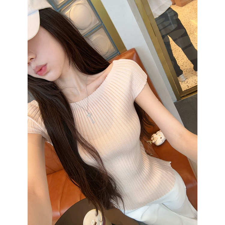 Jamais Vu【Fairy-Level Tee】Short-Sleeve/Off-Shoulder Two-Way Wear Love at First Sight! Super Soft 6-Color Top for Summer