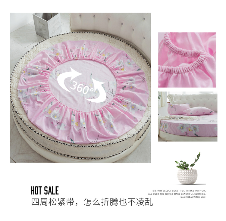 Mùa xuân gia đình giường tròn bốn bông doanh nghiệp giường chăn bông khăn trải giường 2m2.2 mét Thông tư giường - Bộ đồ giường bốn mảnh bộ chăn gối