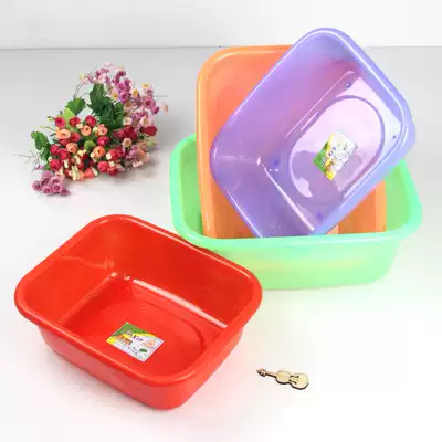 Plastic rectangular basin, red receiving bowl, vegetable washing basin, rectangular basin, ice tray, transfer box, washbasin, cooked food storage display basin