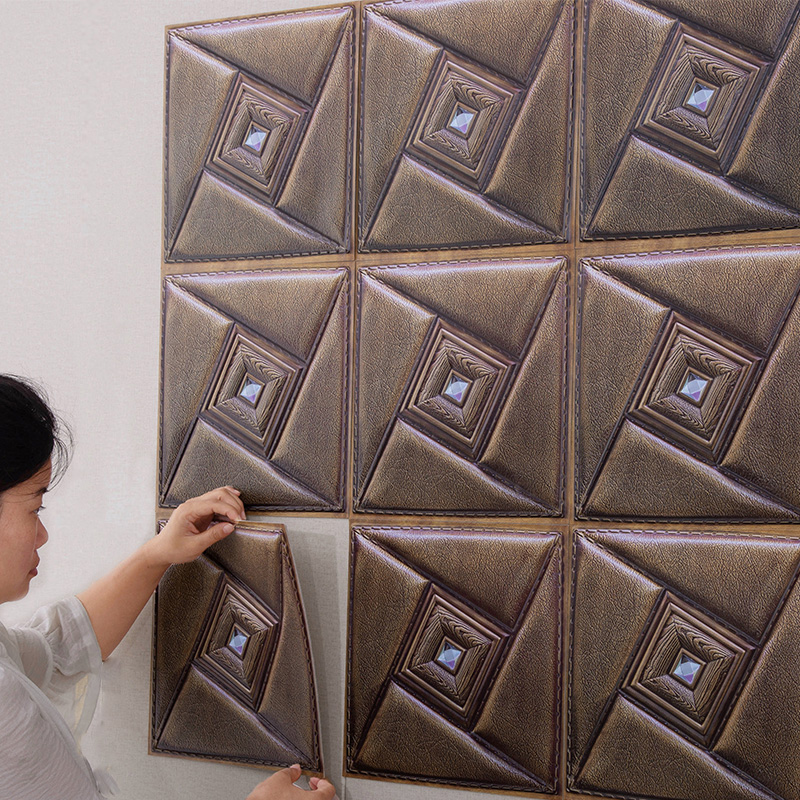 Creative pvc three-dimensional wallpaper self-adhesive 3D wall stickers bedroom bedside balcony hotel wall skirt living room background wall renovation