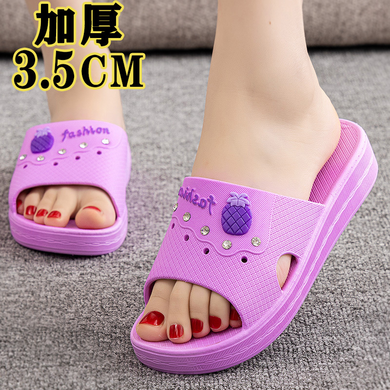 Fashionable New Thick-Soled Slippers for Women, Indoor Summer Breathable Women's Outdoor Non-Slip Thick-Soled Sandals for Mothers