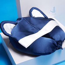  Cnsilk Mulberry silk neck protection U-shaped pillow Travel car airplane pillow Neck pillow U-shaped neck protection Cervical spine napping