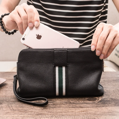 Сумка для отдыха, длинный мобильный телефон, кошелек, хваталка, изысканный стиль, из натуральной кожи