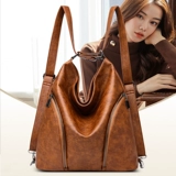 Универсальная вместительная и большая сумка через плечо на одно плечо, модный универсальный портативный рюкзак, изысканный стиль, из натуральной кожи, коллекция 2023