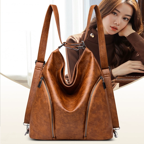 Универсальная вместительная и большая сумка через плечо на одно плечо, модный универсальный портативный рюкзак, изысканный стиль, из натуральной кожи, коллекция 2023