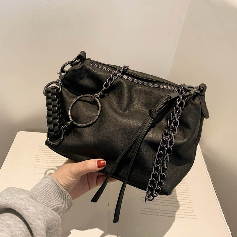 French Niche Fashion Soft Leather Pillow Bag 2022 New Tide Cards Fashion Women Bag Casual Genuine Leather Single Shoulder Diagonal Satchel Bag