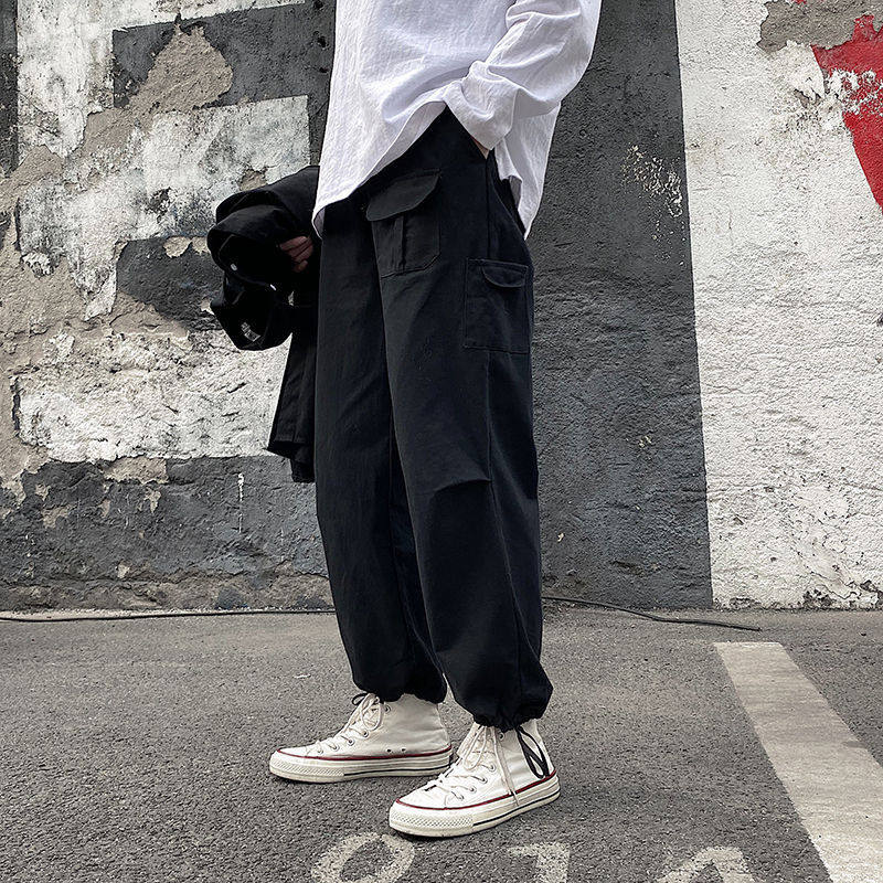 In Japanese workshop pants men spring and summer thin trend loose casual straight pants large size and sports pants